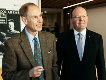 HRH The Duke of Edinburgh and Royal Birmingham Conservatoire Principal Stephen Maddock OBE