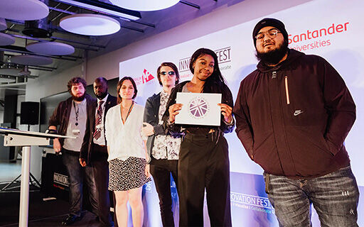 Students with certificate at Innovation Fest