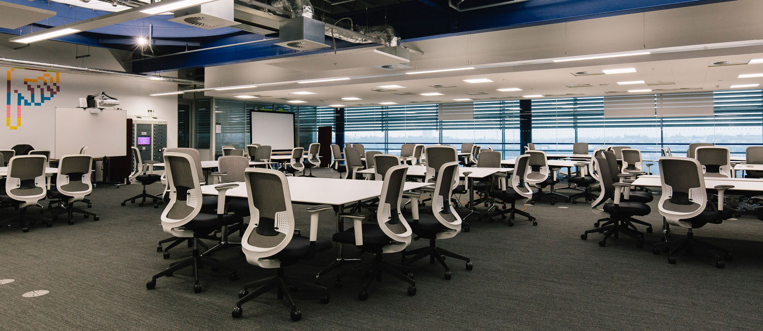 Study area with large tables for group study