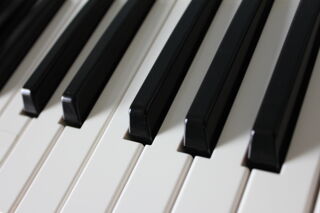 Close up of piano keys