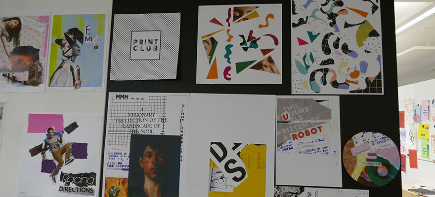 Students work from Print Club displayed - Feb 2018