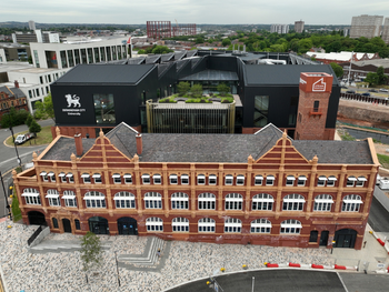 Steamhouse building from the air