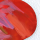 Red painted sculpture, close-up made by Sophie Mackfall
